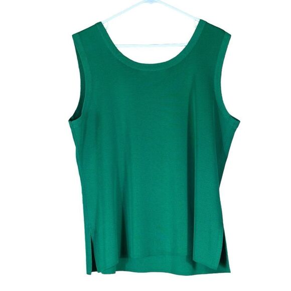 Misook Scoop Neck Sleeveless Green Top Size 0X - Picture 8 of 11